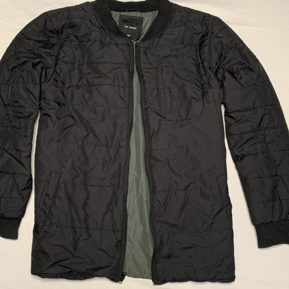 Black Puffer Jacket with Quilted Design